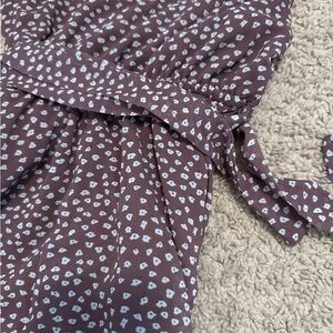 Brown and White Polka Dot Dress